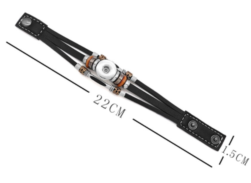 Leather Snap Bracelet fits 18/20mm Snap Chunk