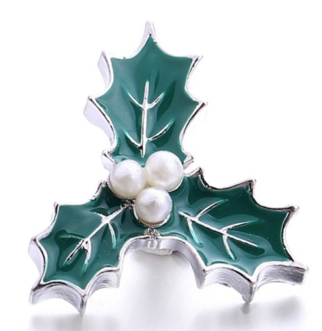 20mm Holly with Pearl Centre Snap Chunk
