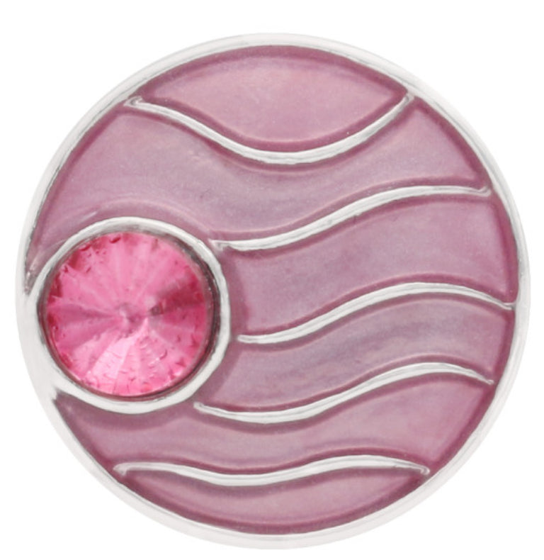 20mm Wavy Pink Enamel Snap Chunk