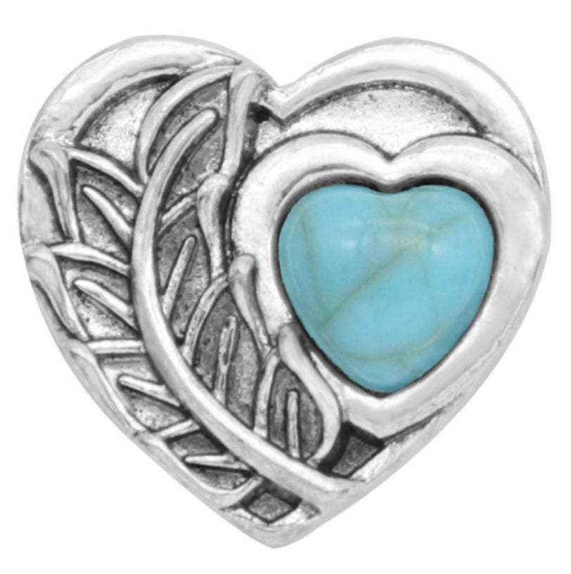 20mm Love Heart Metal Snap Chunk