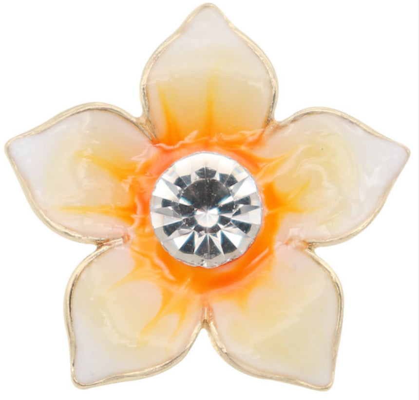 Yellow and Gold Plated Flower Snap Chunk