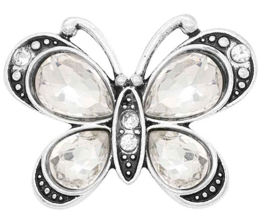20mm Butterfly Snap Chunk with Rhinestones