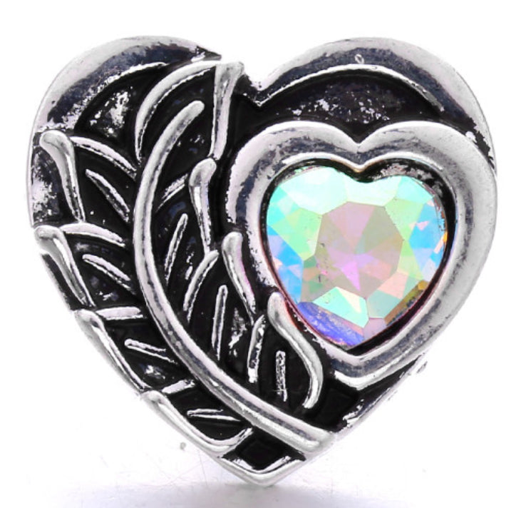20mm Love Heart Metal Snap Chunk