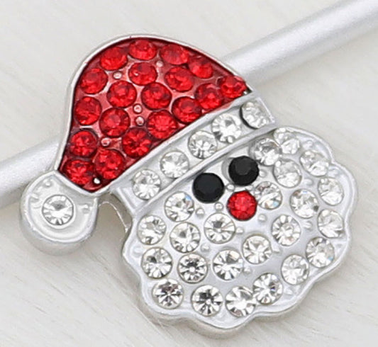 20mm Christmas Santa Claus Snap Chunk with Rhinestones