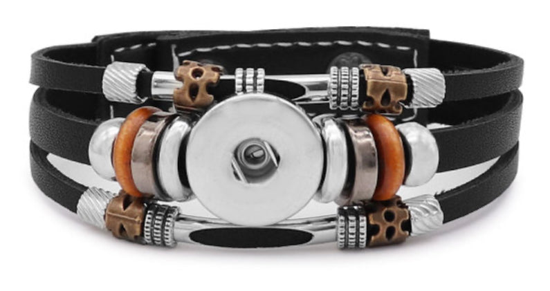 Leather Snap Bracelet fits 18/20mm Snap Chunk