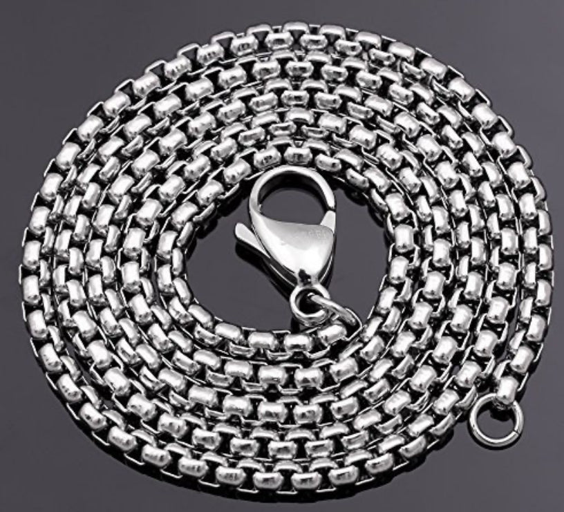 60cm Stainless steel square pearl chain