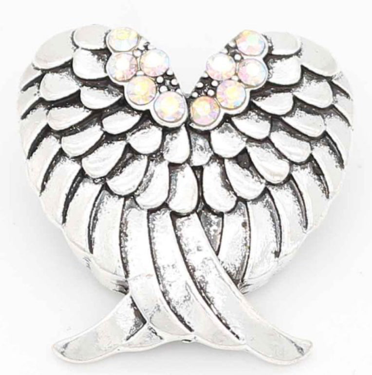 20mm Wings of an Angel Rhinestone Snap Chunk
