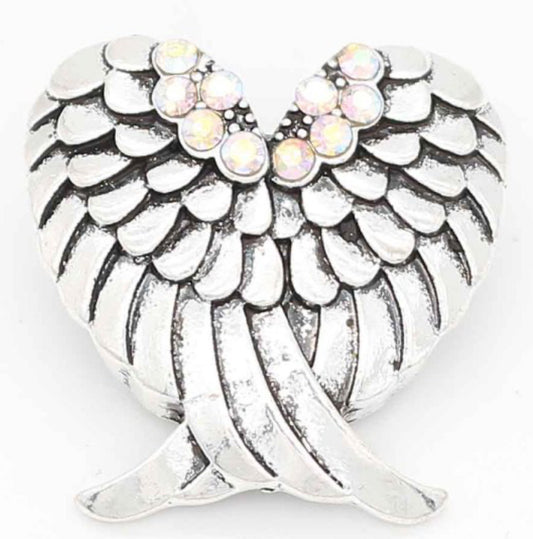 20mm Wings of an Angel Rhinestone Snap Chunk