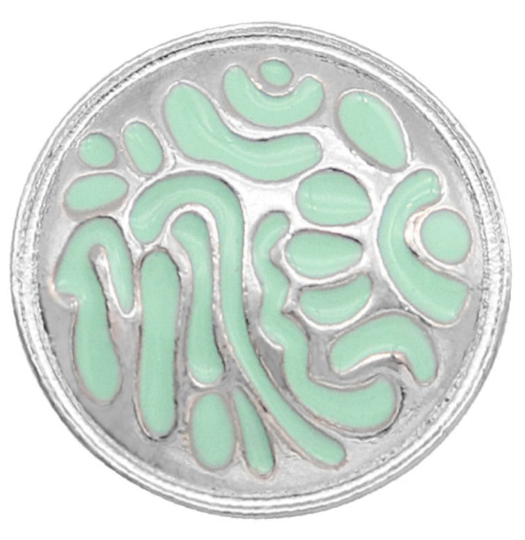 20mm Mint Green Enamel Snap Chunk