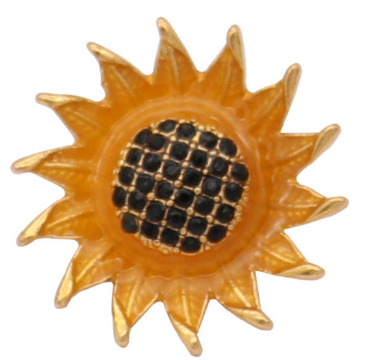 20mm Small Sunflower Gold Plated Snap Chunk