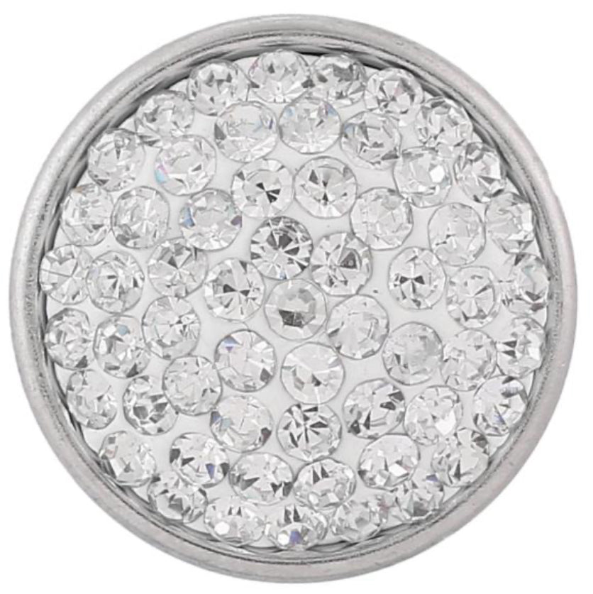 18mm White Rhinestone Snap Chunk