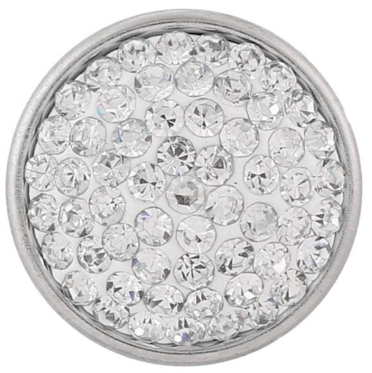 18mm White Rhinestone Snap Chunk