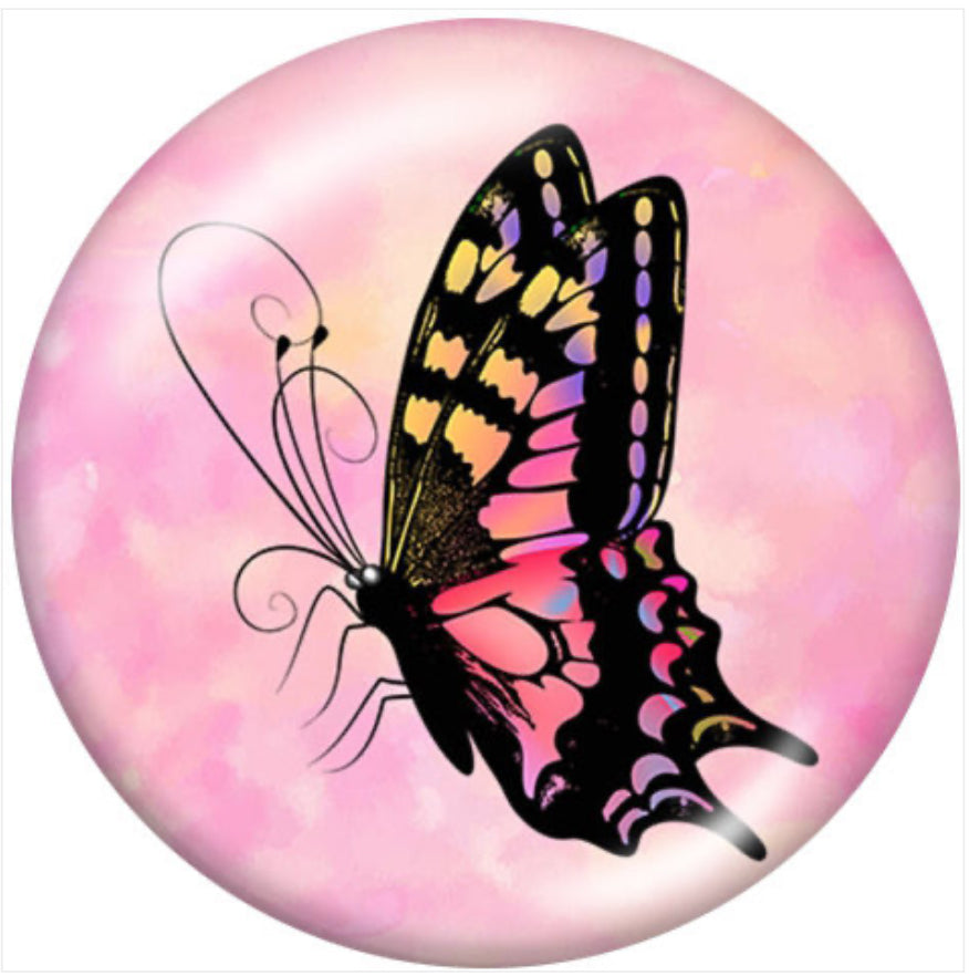 20mm Butterfly Glass Look Snap Chunk