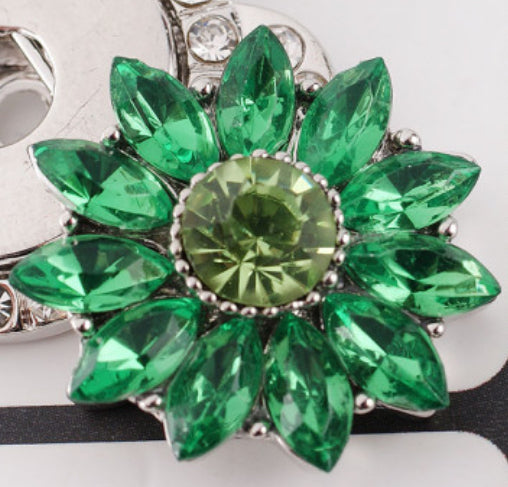 20mm Flower Rhinestone Snap Chunk