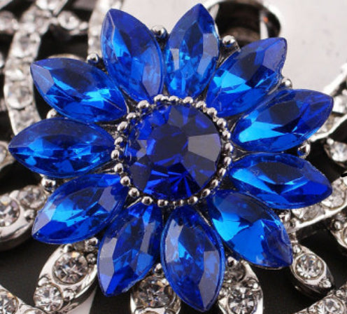 20mm Flower Rhinestone Snap Chunk
