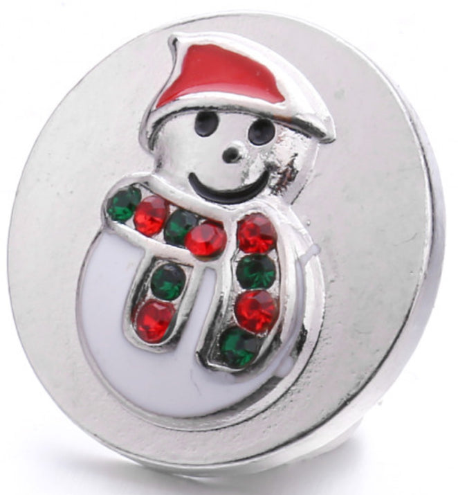 20mm Snowman with Rhinestone Snap Chunk