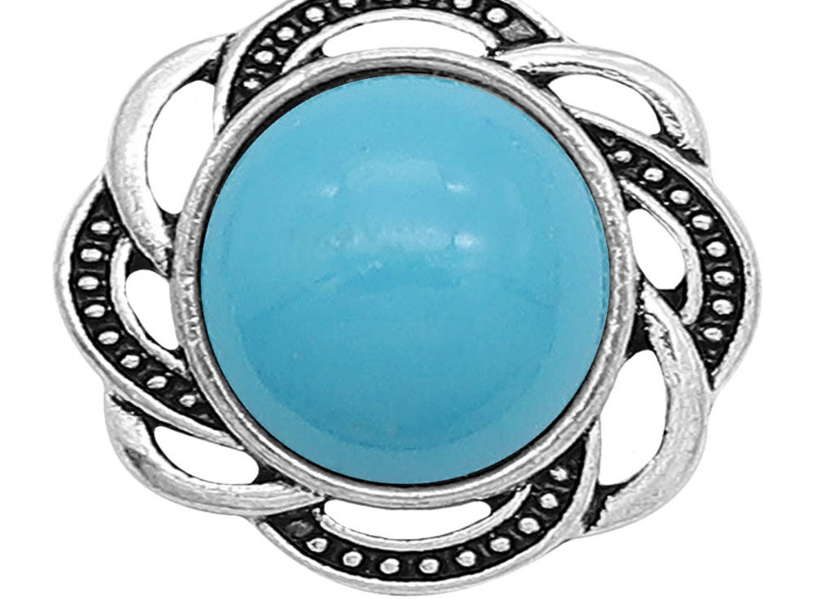 20mm Turquoise Metal Snap Chunk