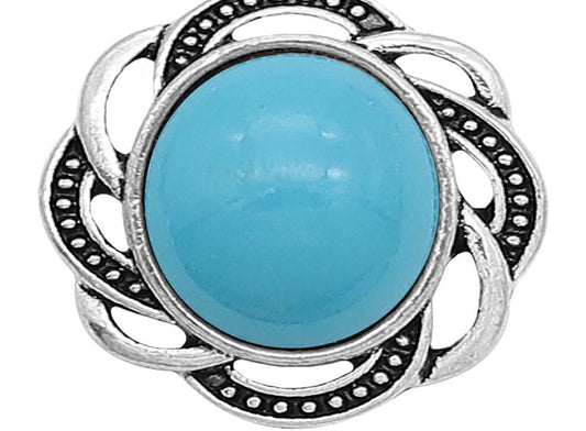 20mm Turquoise Metal Snap Chunk