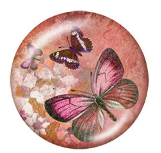 20mm Butterfly Pink Snap Chunk